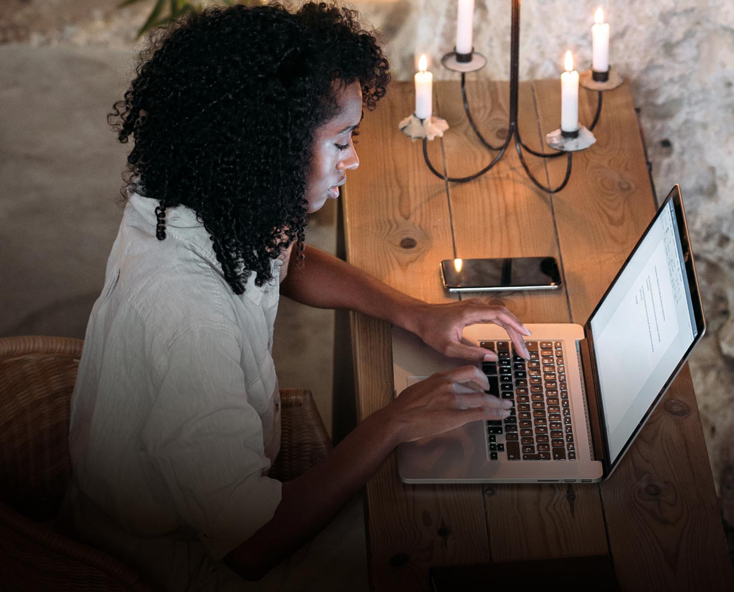 Person using a laptop