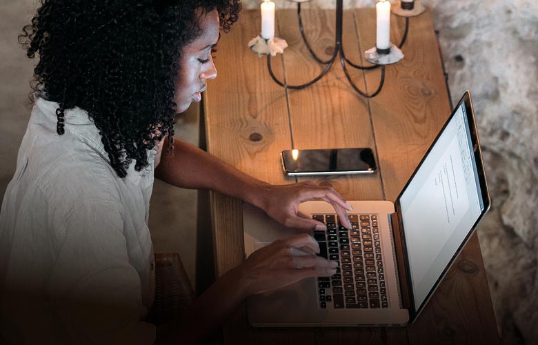 Person using a laptop
