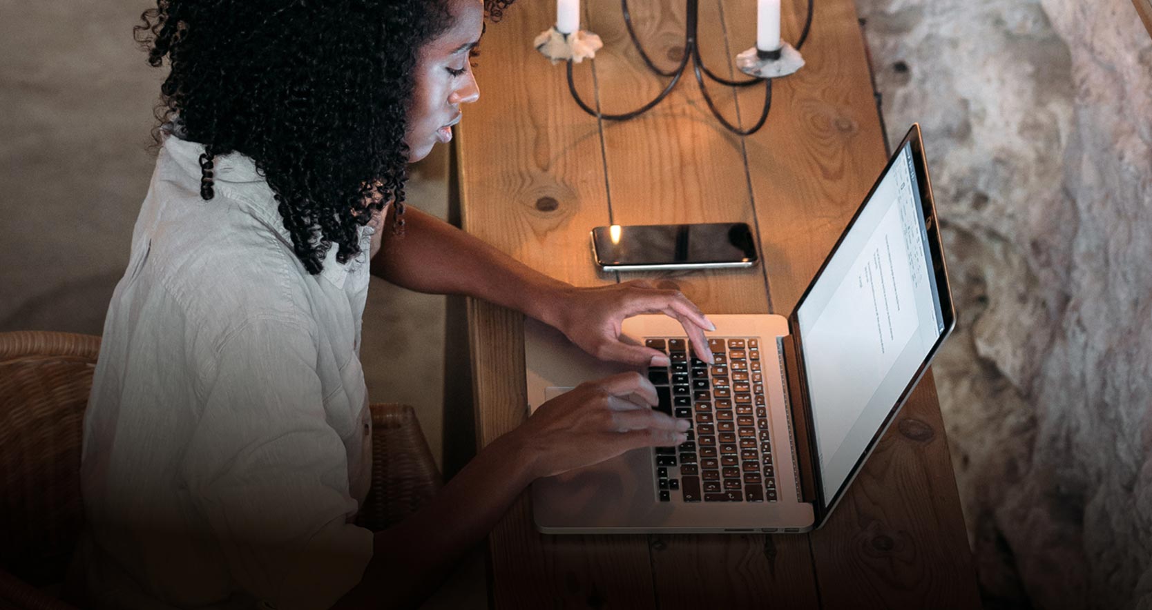 Person using a laptop